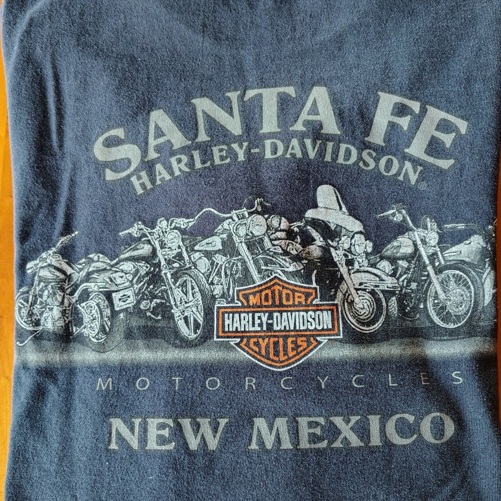 Harley-Davidson Navy Blue Long Sleeved Tee Santa Fe New Mexico Graphics